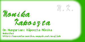monika kaposzta business card