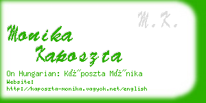 monika kaposzta business card